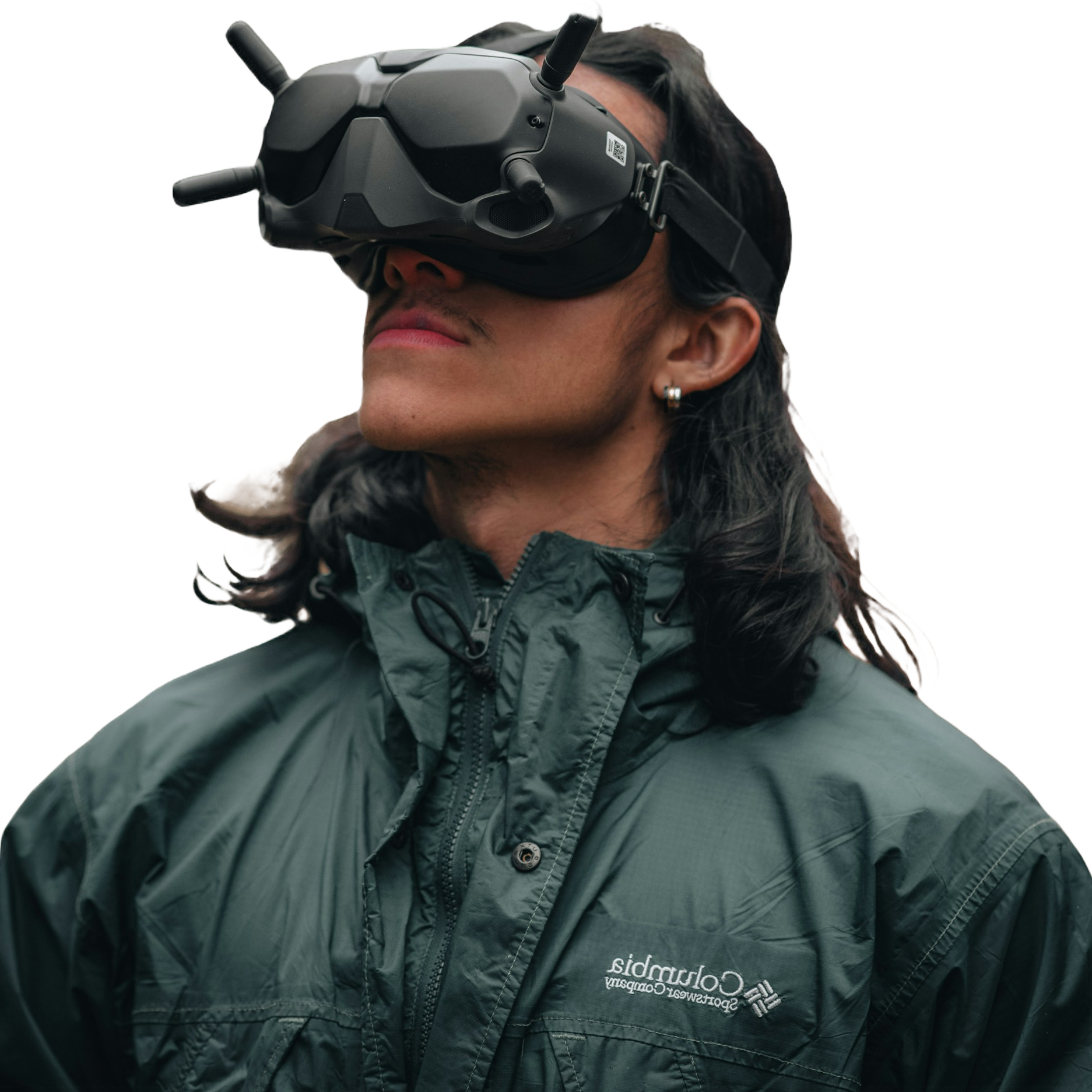 Pilote avec son masque